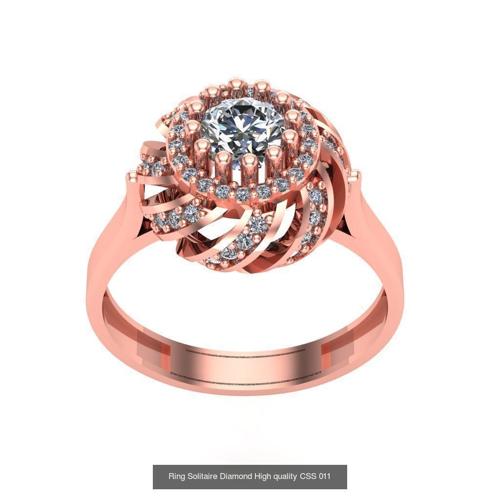 20 Rings Solitaire Diamond High quality  3D Model Collection_13