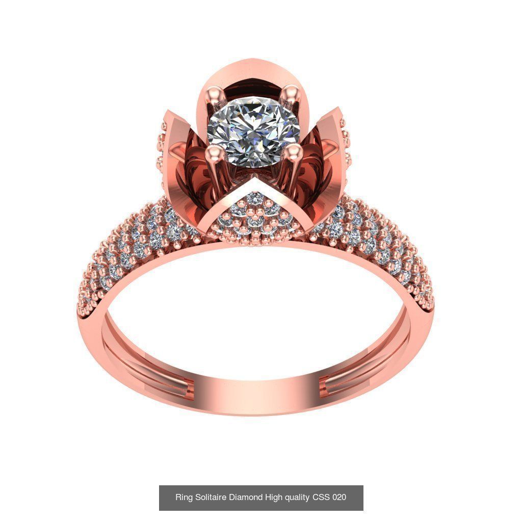 20 Rings Solitaire Diamond High quality  3D Model Collection_22