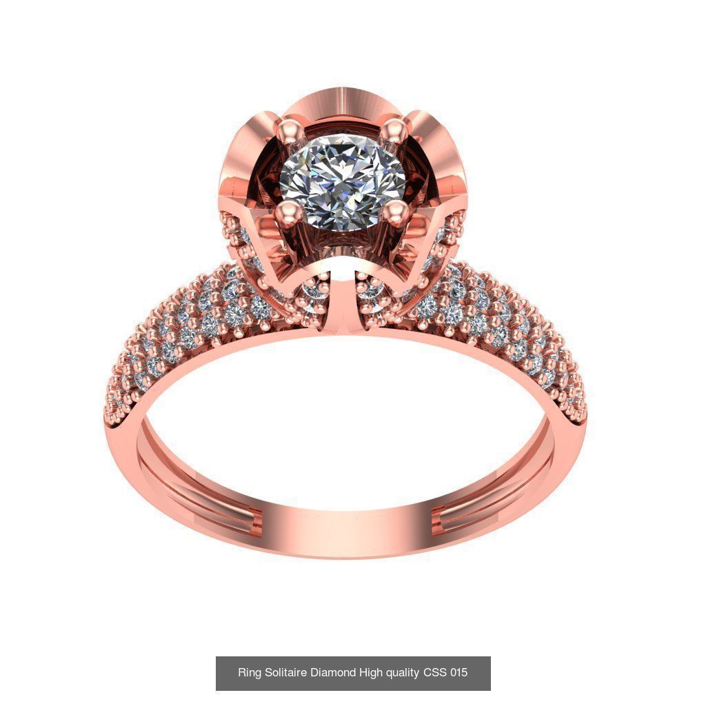 20 Rings Solitaire Diamond High quality  3D Model Collection_17