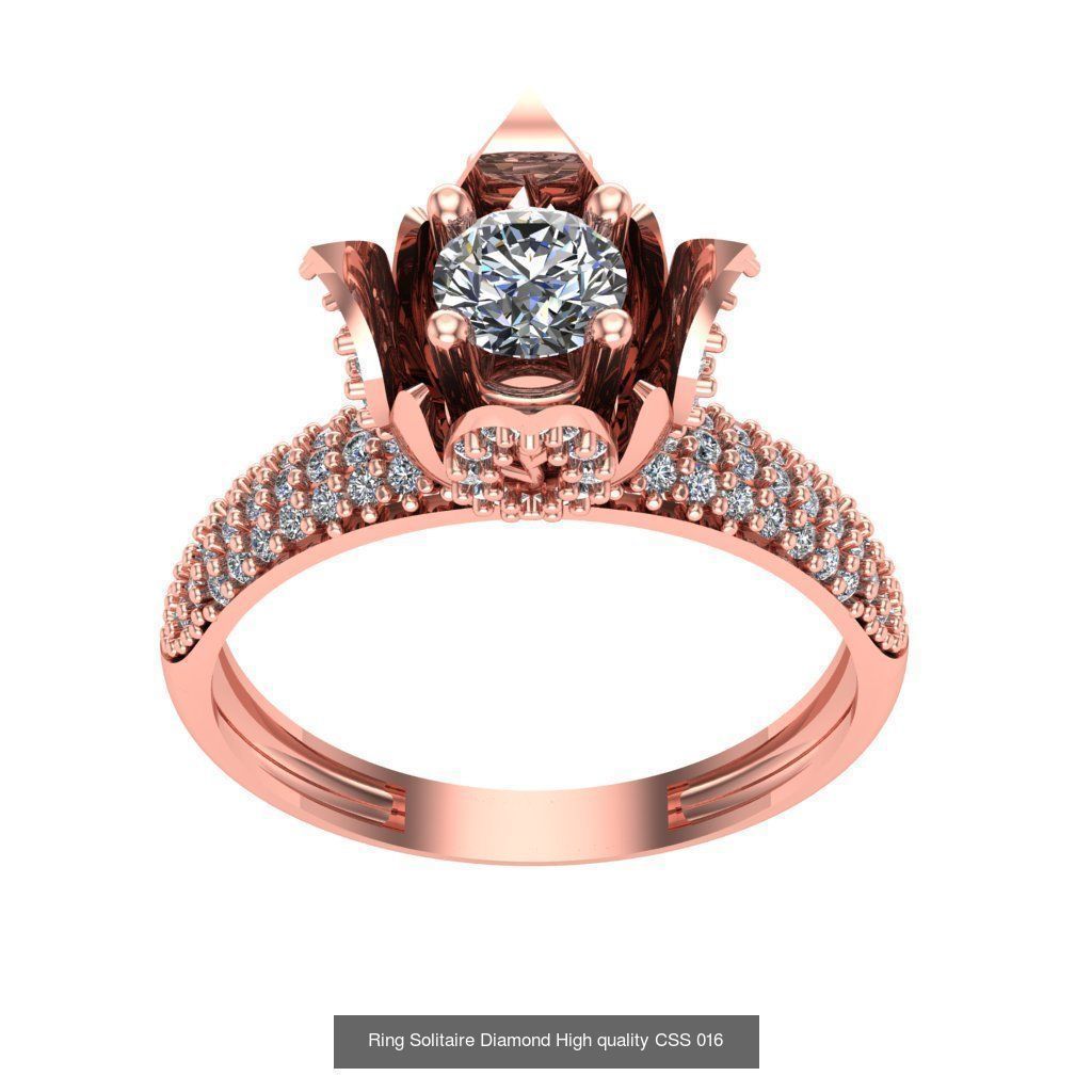 20 Rings Solitaire Diamond High quality  3D Model Collection_18