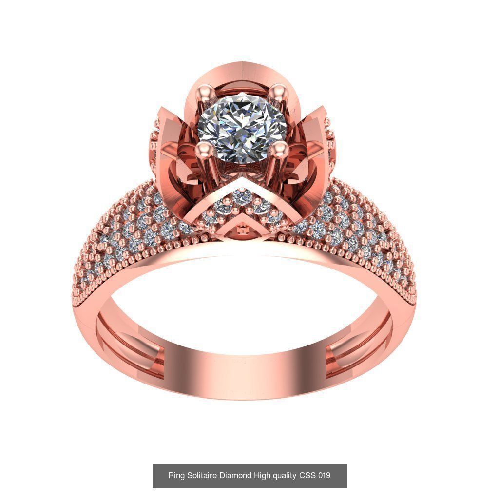 20 Rings Solitaire Diamond High quality  3D Model Collection_21