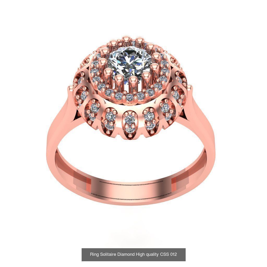 20 Rings Solitaire Diamond High quality  3D Model Collection_14