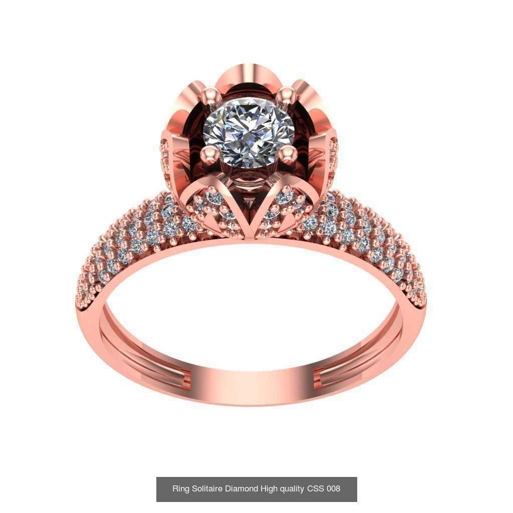 20 Rings Solitaire Diamond High quality  3D Model Collection_10