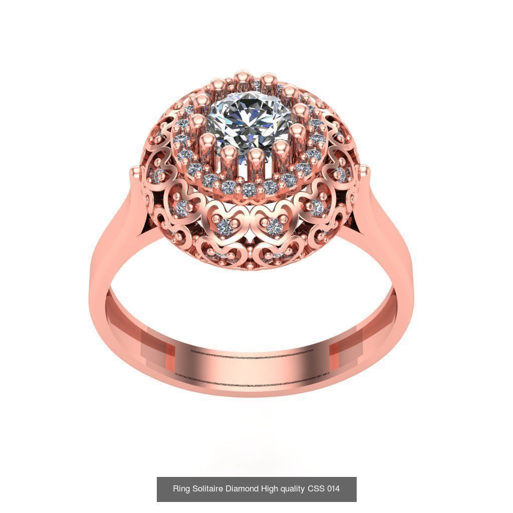 20 Rings Solitaire Diamond High quality  3D Model Collection_16