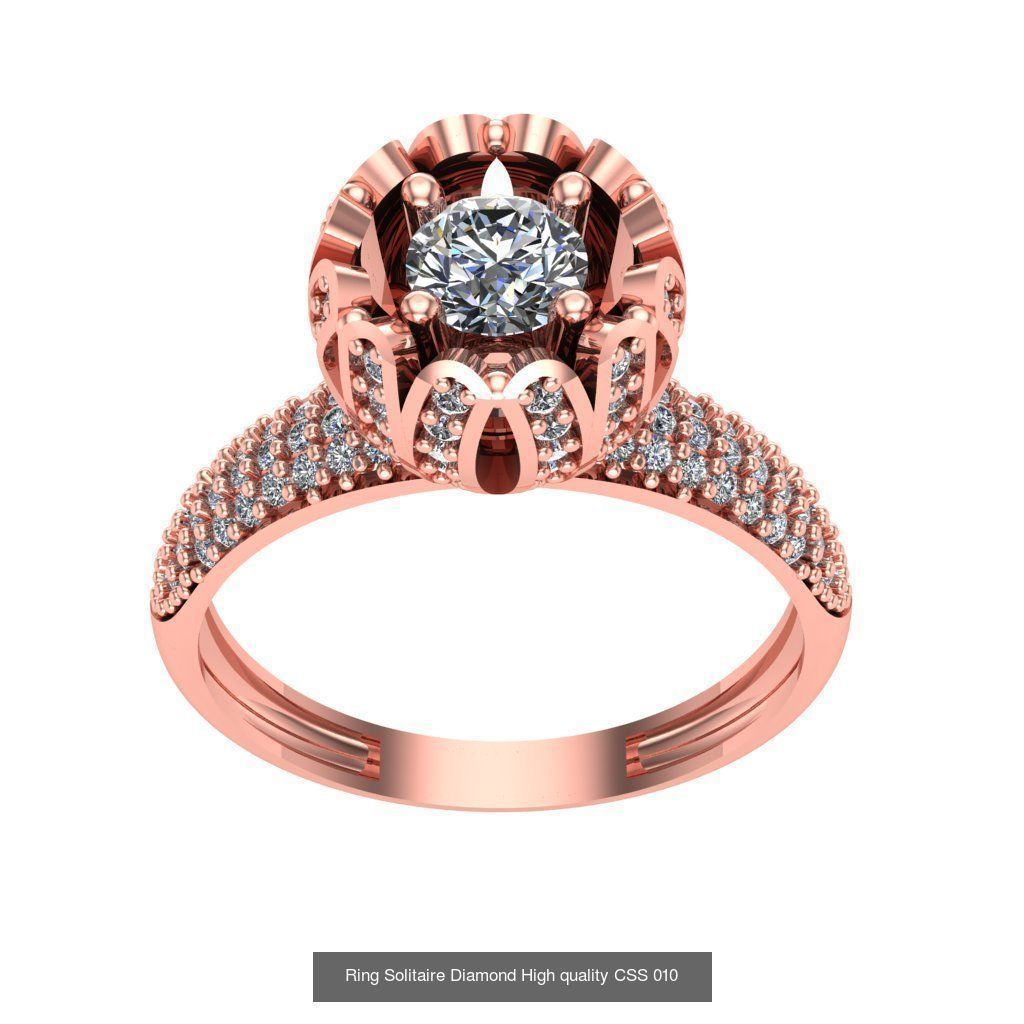20 Rings Solitaire Diamond High quality  3D Model Collection_12