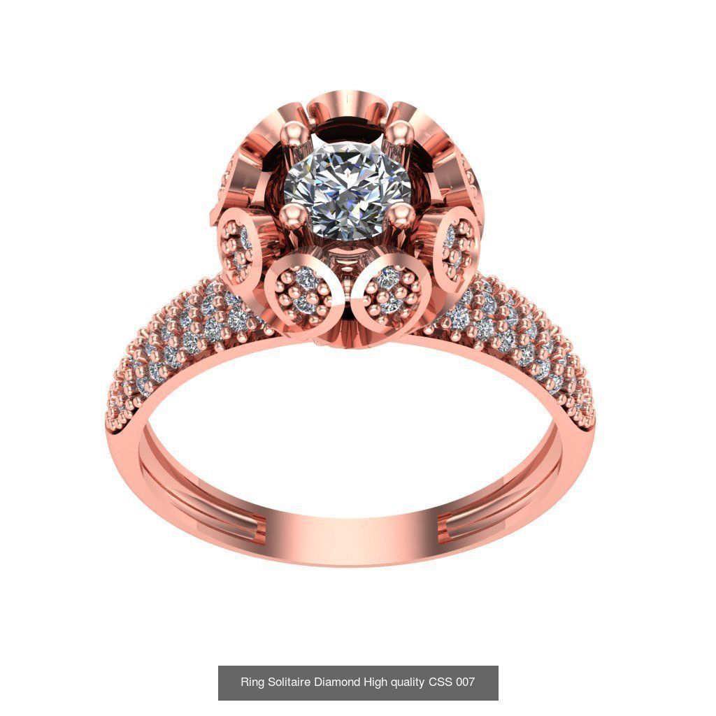 20 Rings Solitaire Diamond High quality  3D Model Collection_9