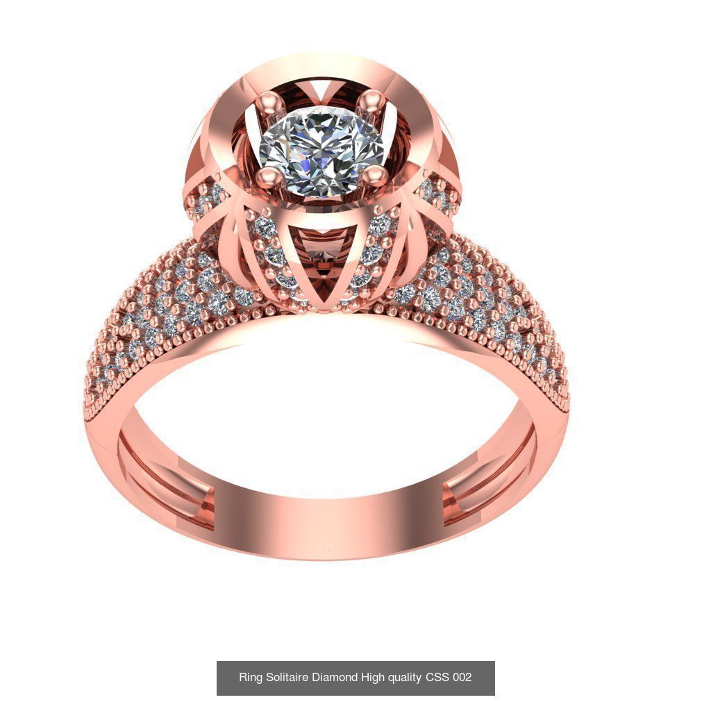 20 Rings Solitaire Diamond High quality  3D Model Collection_4