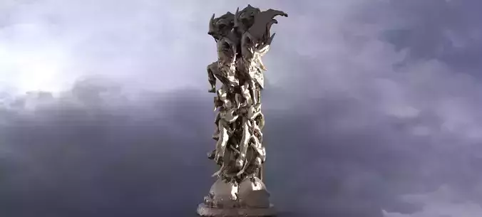 Dantes Inferno Archway pillar  3D model