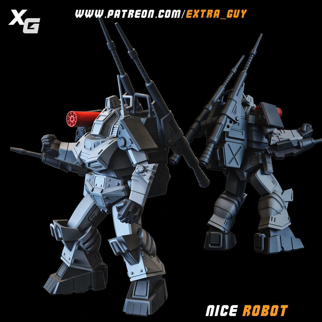 Dougram 3D Printable 100mm 3D print model_1