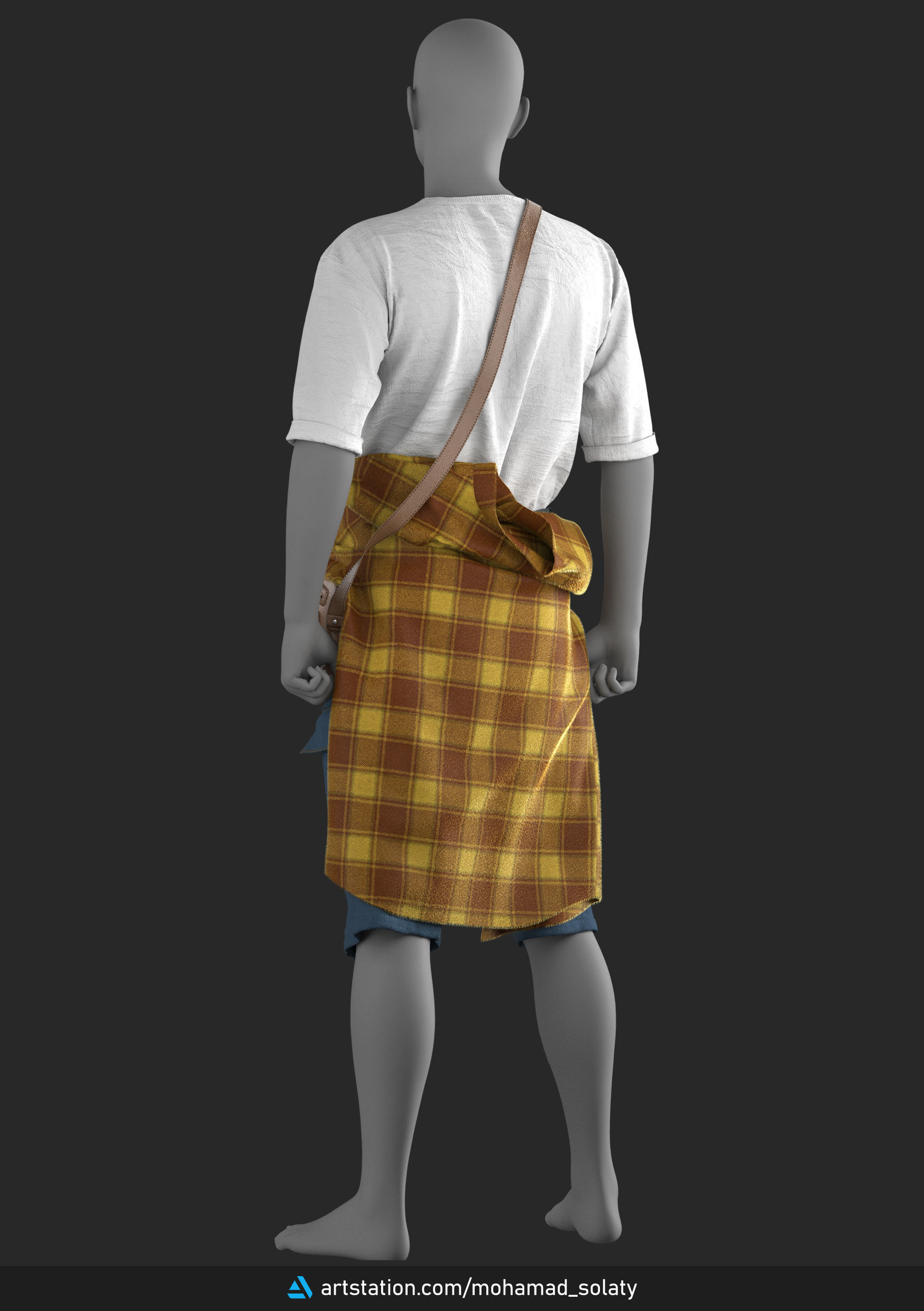 Mens Outfit 3 - Marvelous Designer with Video Process 3D model_1