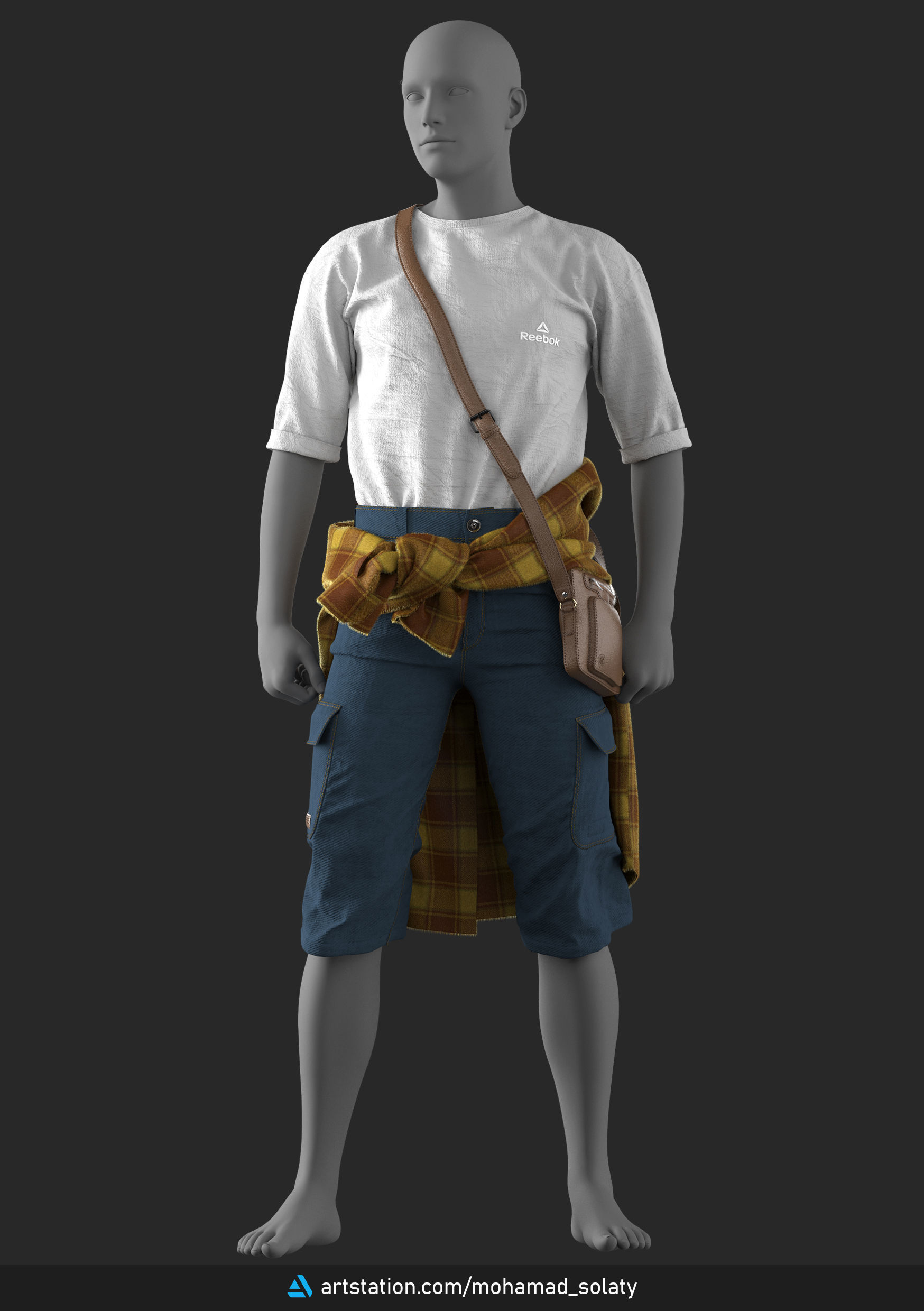 Mens Outfit 3 - Marvelous Designer with Video Process 3D model_2