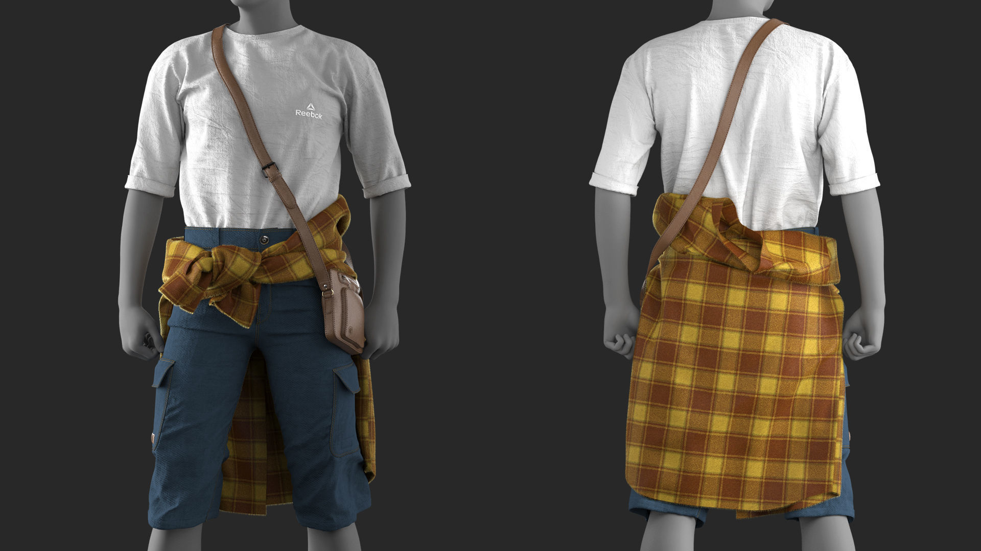 Mens Outfit 3 - Marvelous Designer with Video Process 3D model_3
