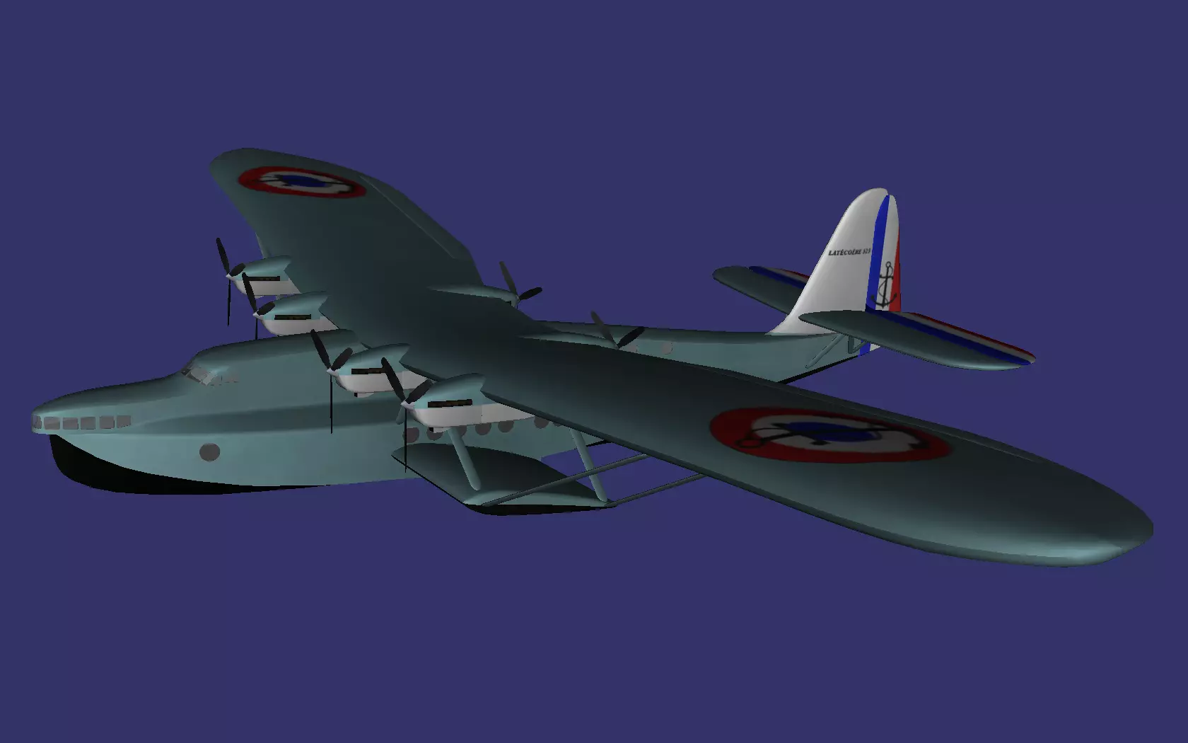 Latecoere 523 Low-poly 3D model