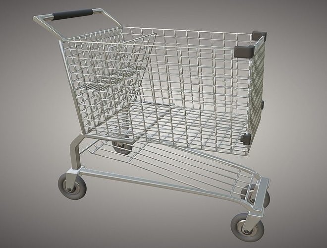 Shopping Cart Low-poly 3D model