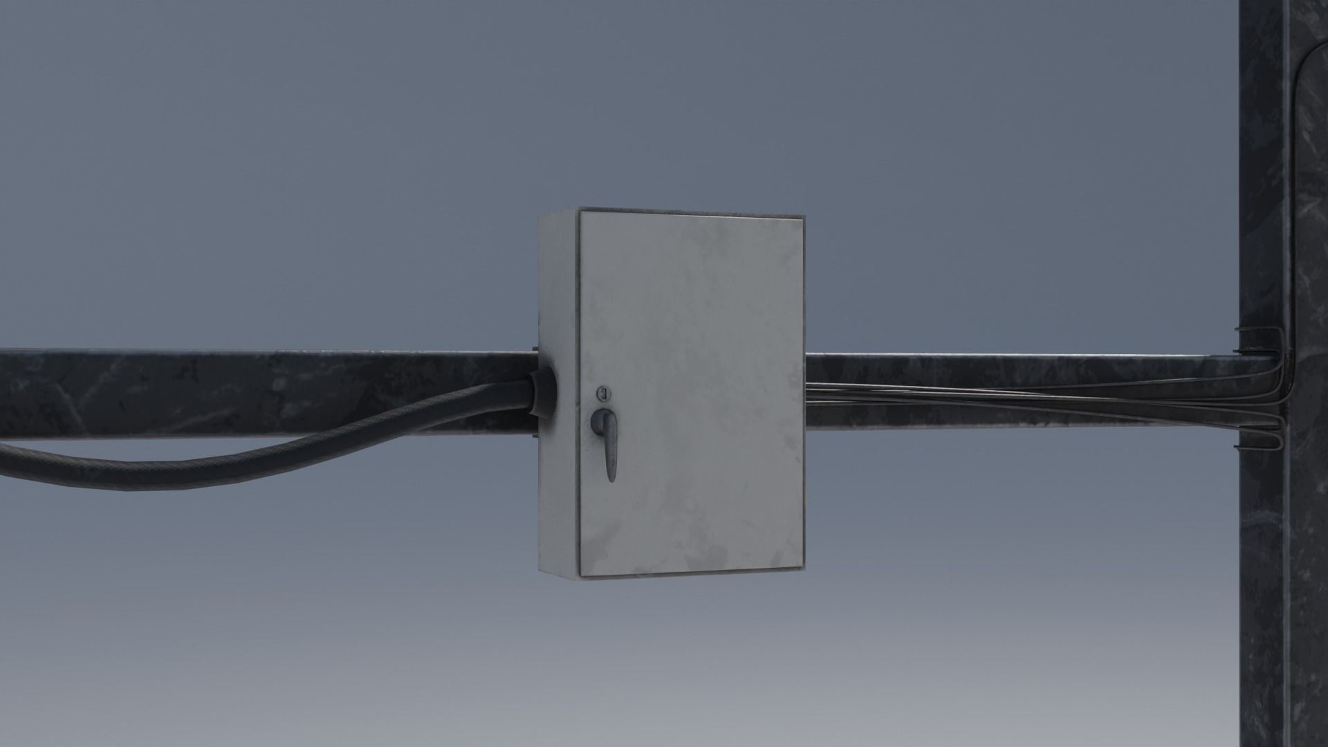 Retro Motel Sign with 4K Textures Low-poly 3D model_9