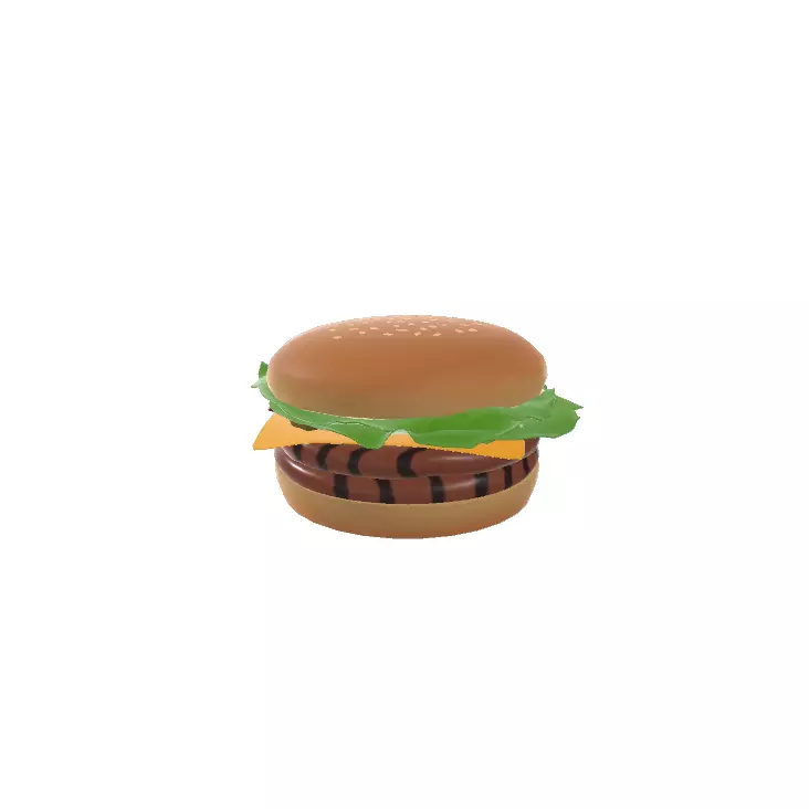 Double whopper cheese 3D model_0