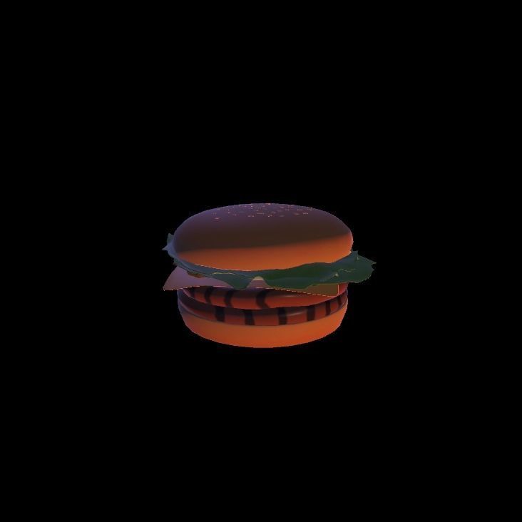 Double whopper cheese 3D model_1