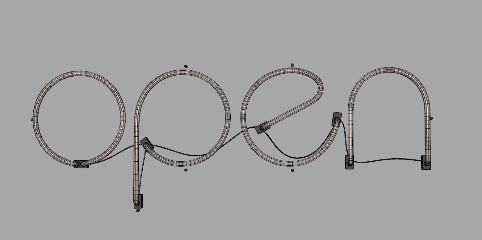 Open 2 - Neon Sign 3D model_6