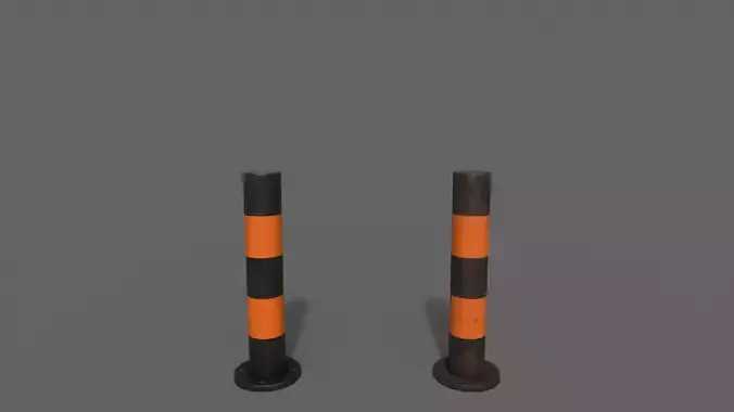 PBR Bollard BlackOrange