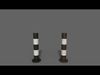 PBR Bollard BlackWhite Low-poly 3D model_1