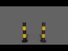 PBR Bollard BlackYellow Low-poly 3D model_1