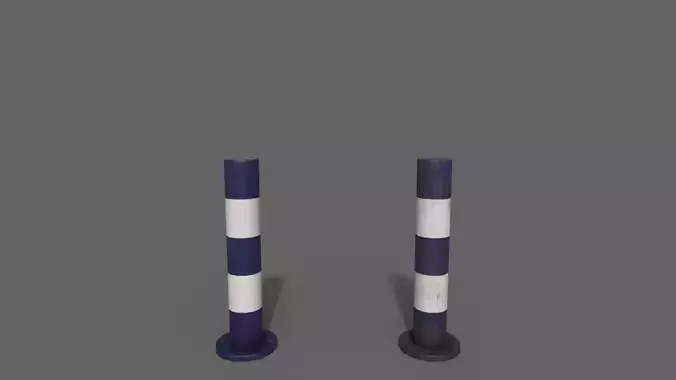PBR Bollard BlueWhite