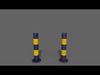 PBR Bollard BlueYellow Low-poly 3D model_1