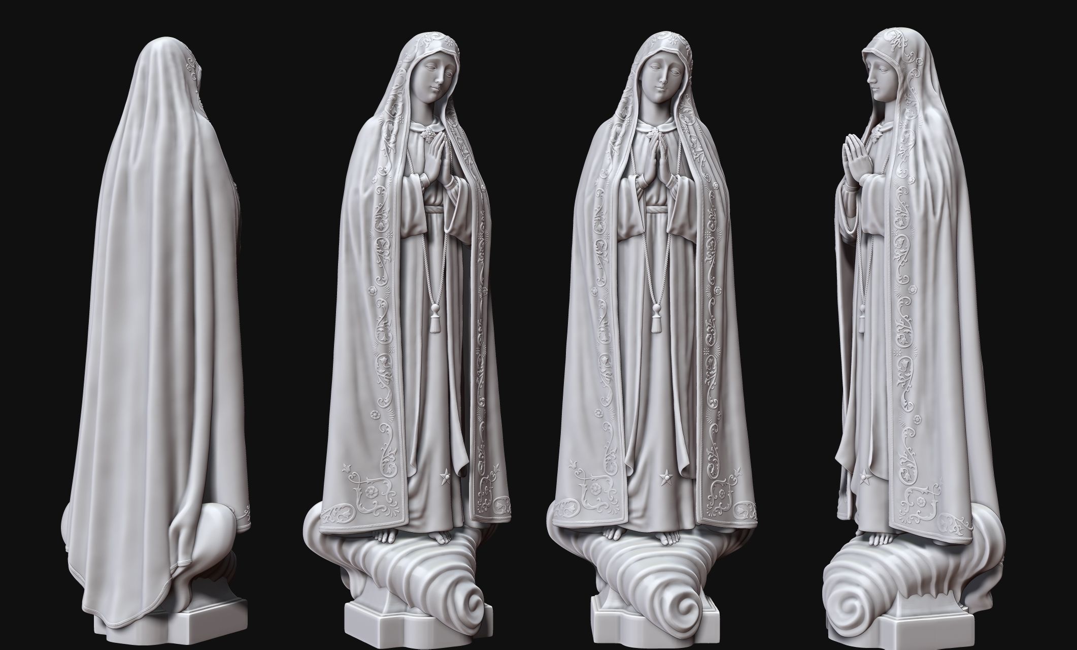 Virgin Fatima - Portugal - CNC - Wood - Metal 3D print model_6