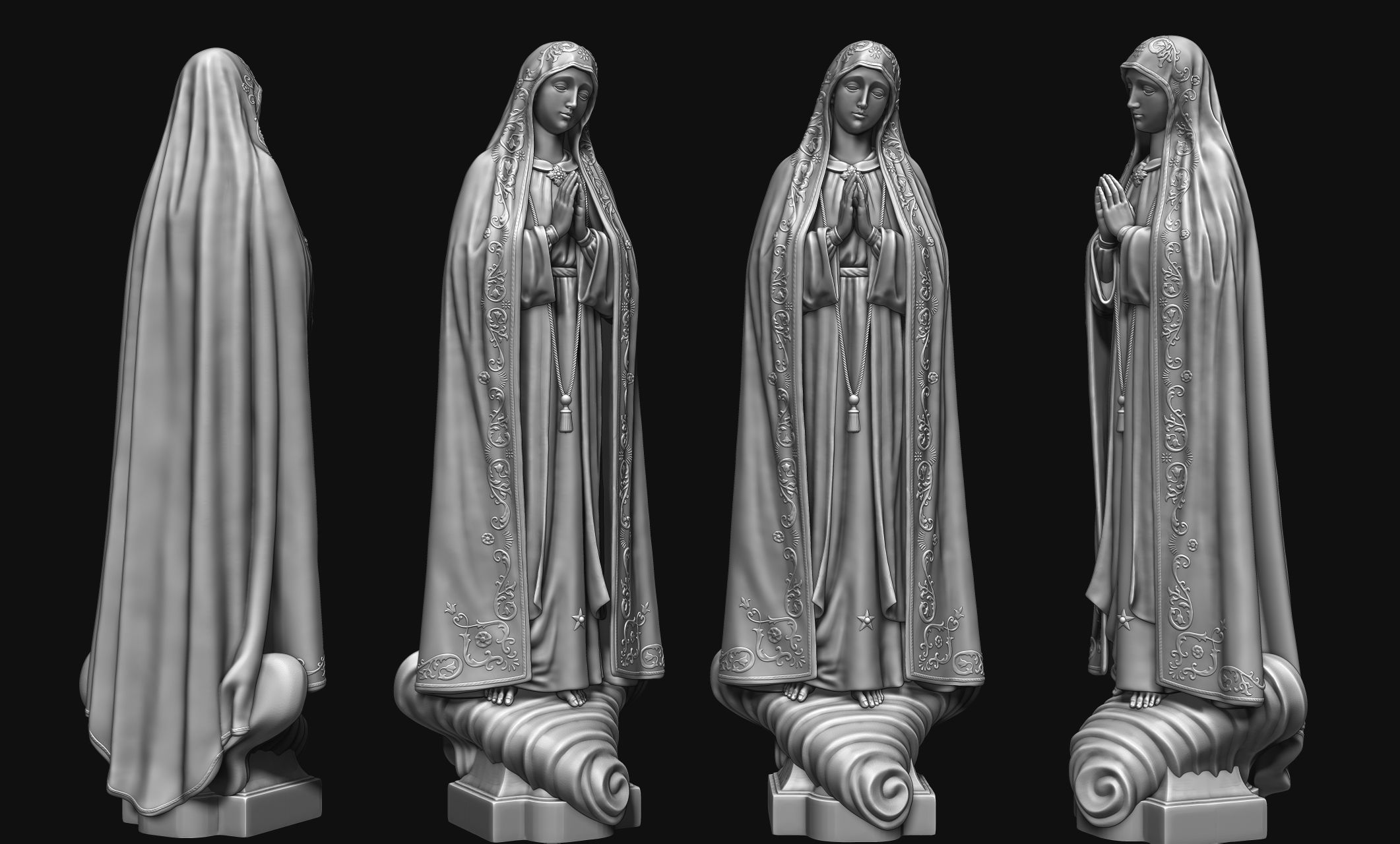 Virgin Fatima - Portugal - CNC - Wood - Metal 3D print model_5