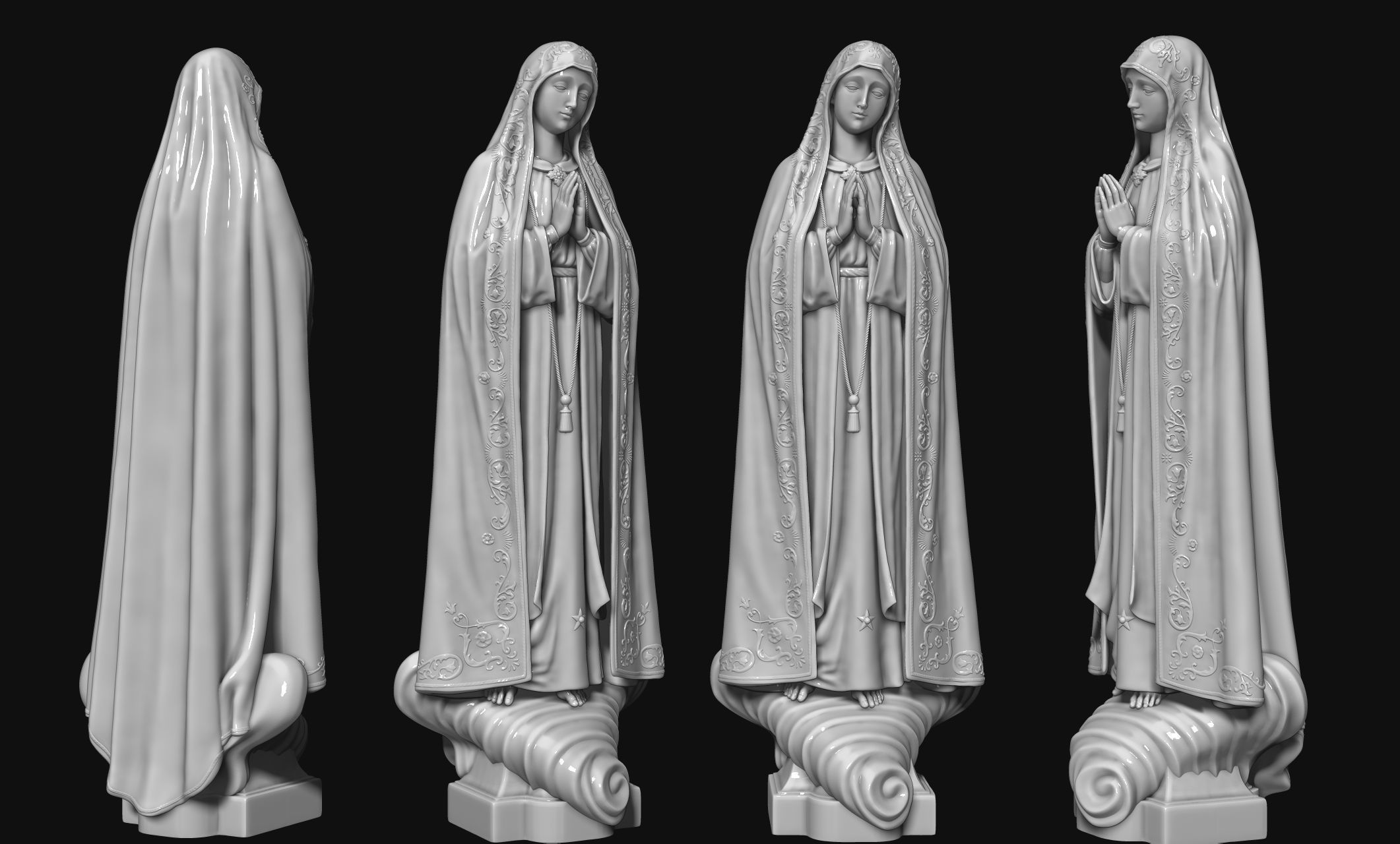 Virgin Fatima - Portugal - CNC - Wood - Metal 3D print model_1