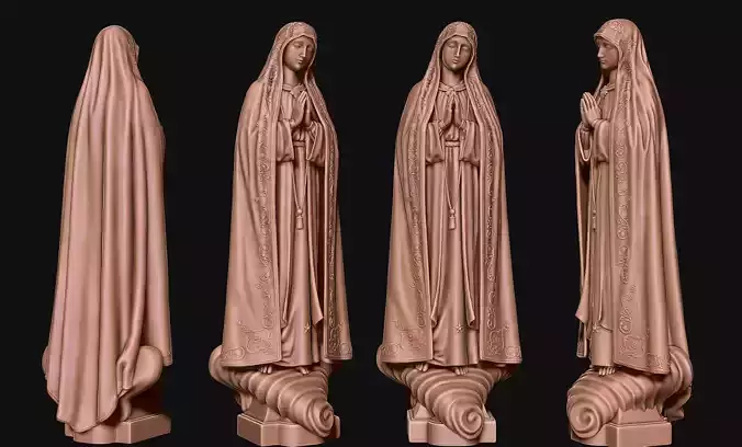 Virgin Fatima - Portugal - CNC - Wood - Metal 3D print model