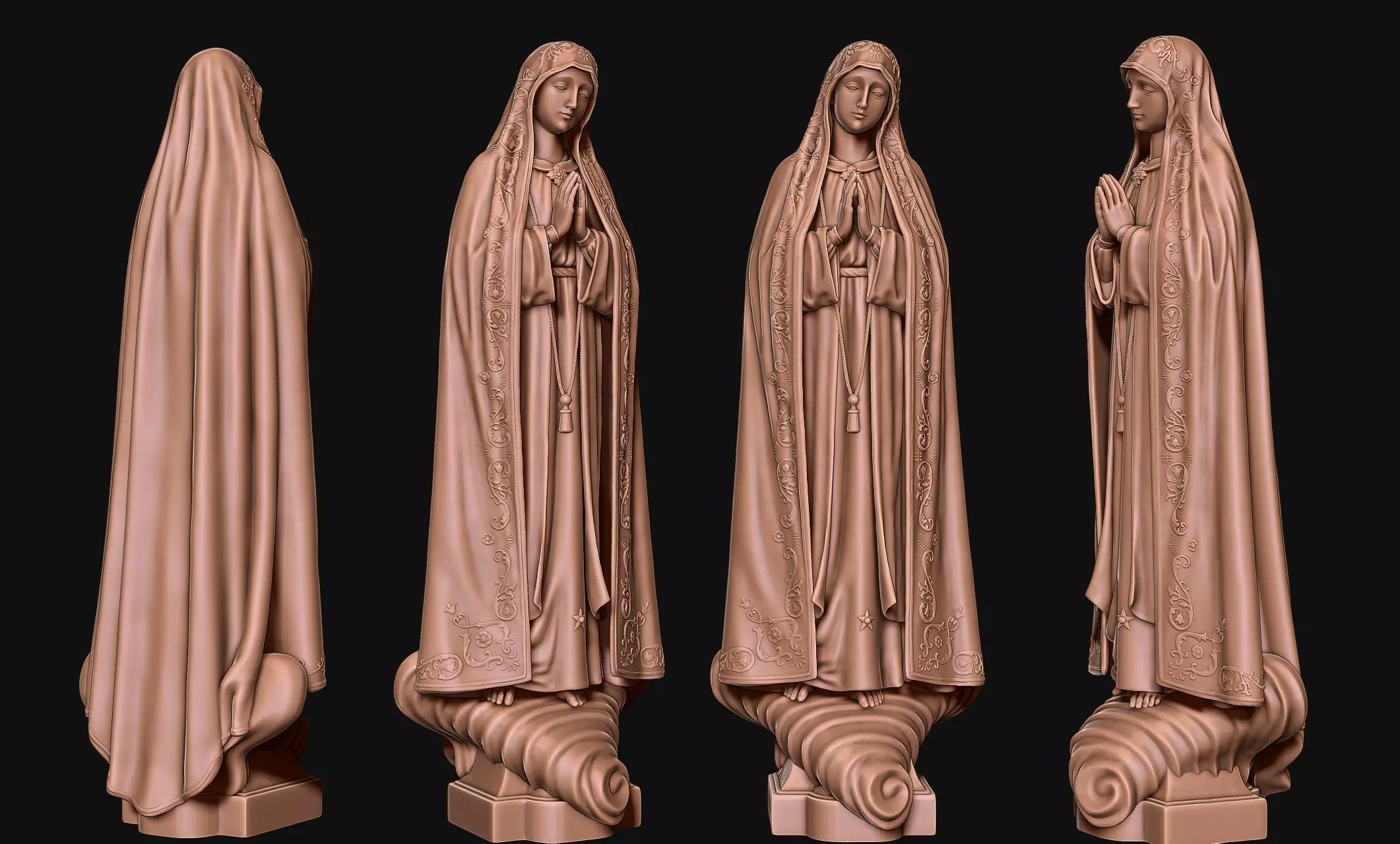 Virgin Fatima - Portugal - CNC - Wood - Metal 3D print model_0