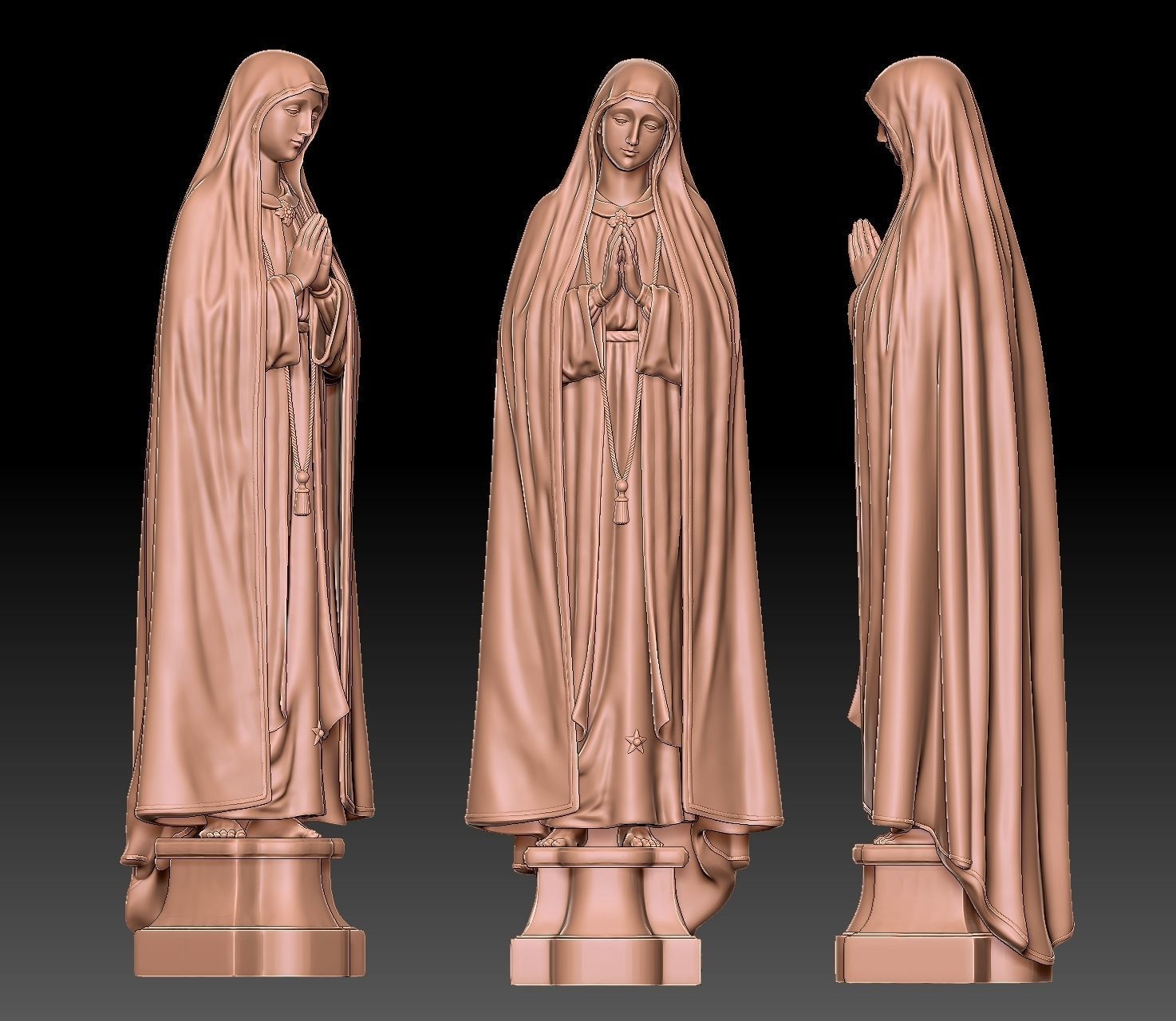 Virgin Fatima - Portugal - CNC - Wood - Metal 3D print model_39