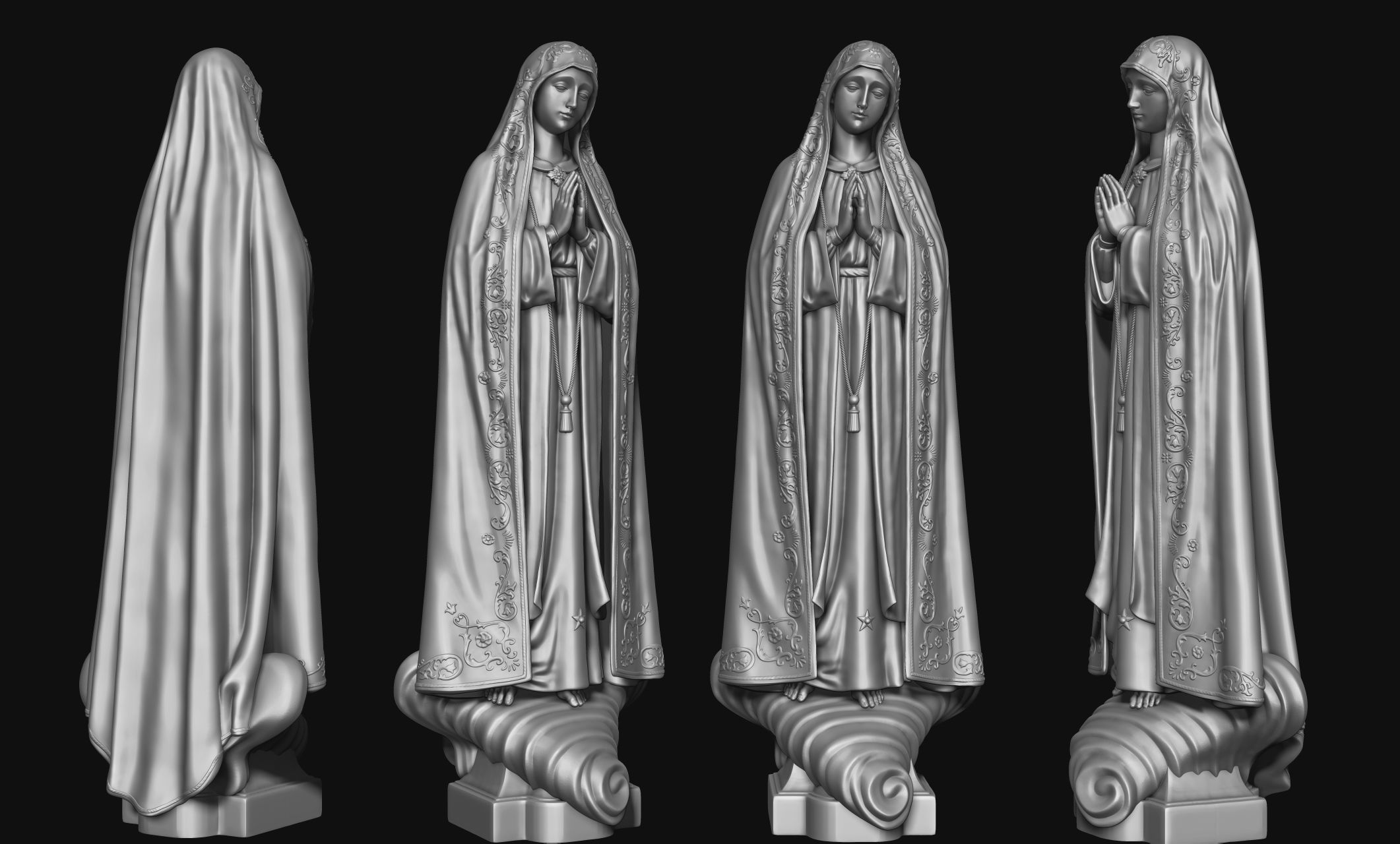 Virgin Fatima - Portugal - CNC - Wood - Metal 3D print model_4