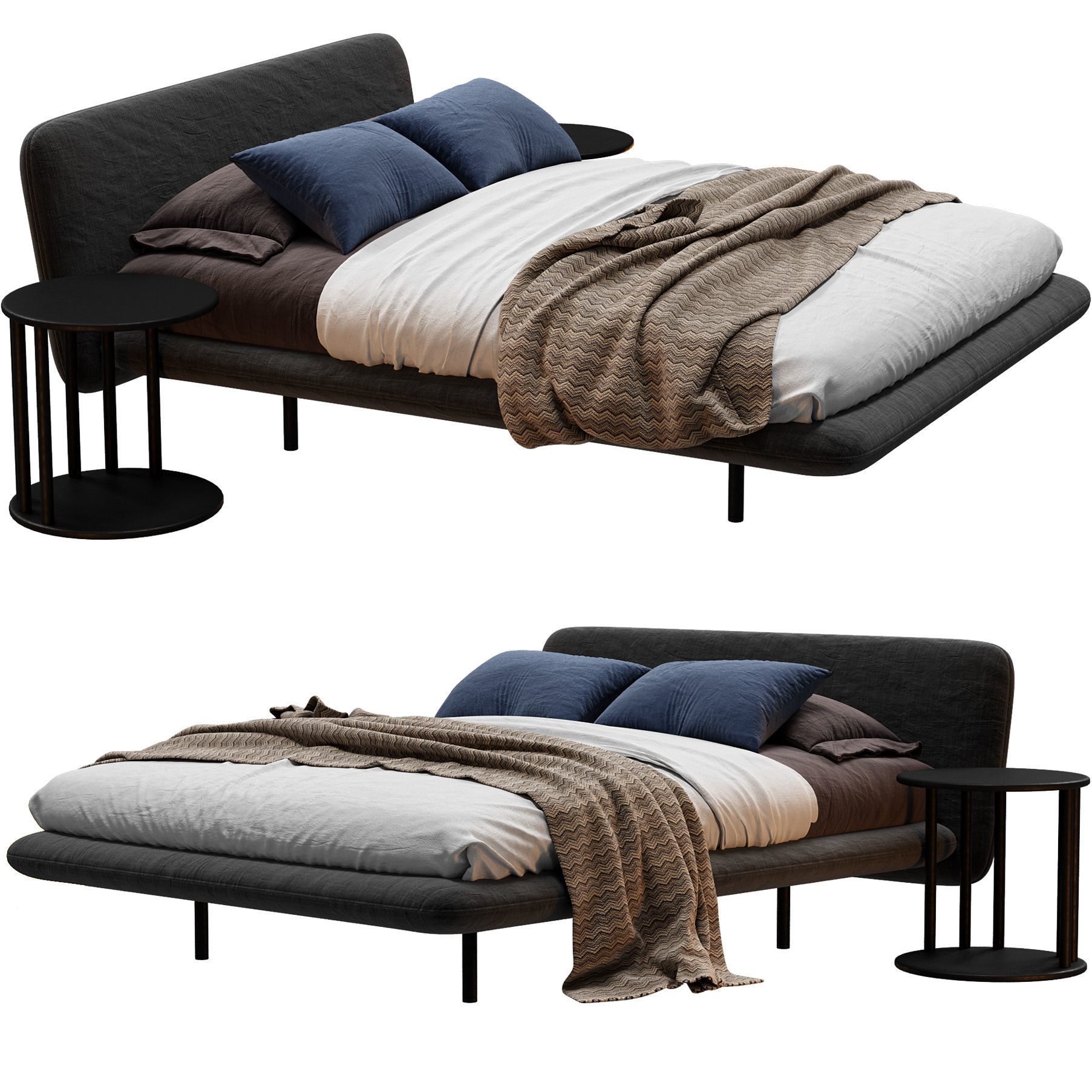 CLAP Double bed 3D model_1