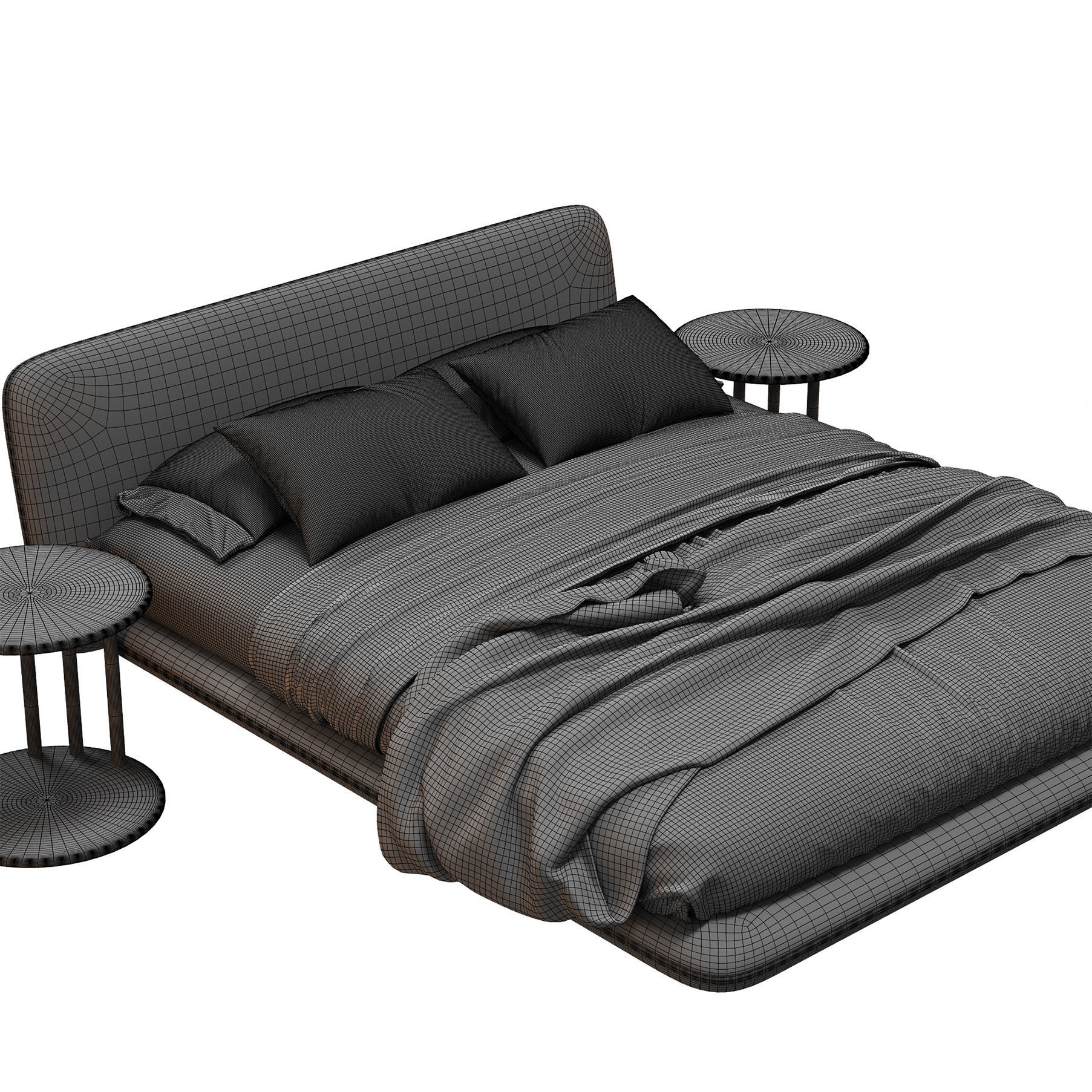 CLAP Double bed 3D model_3