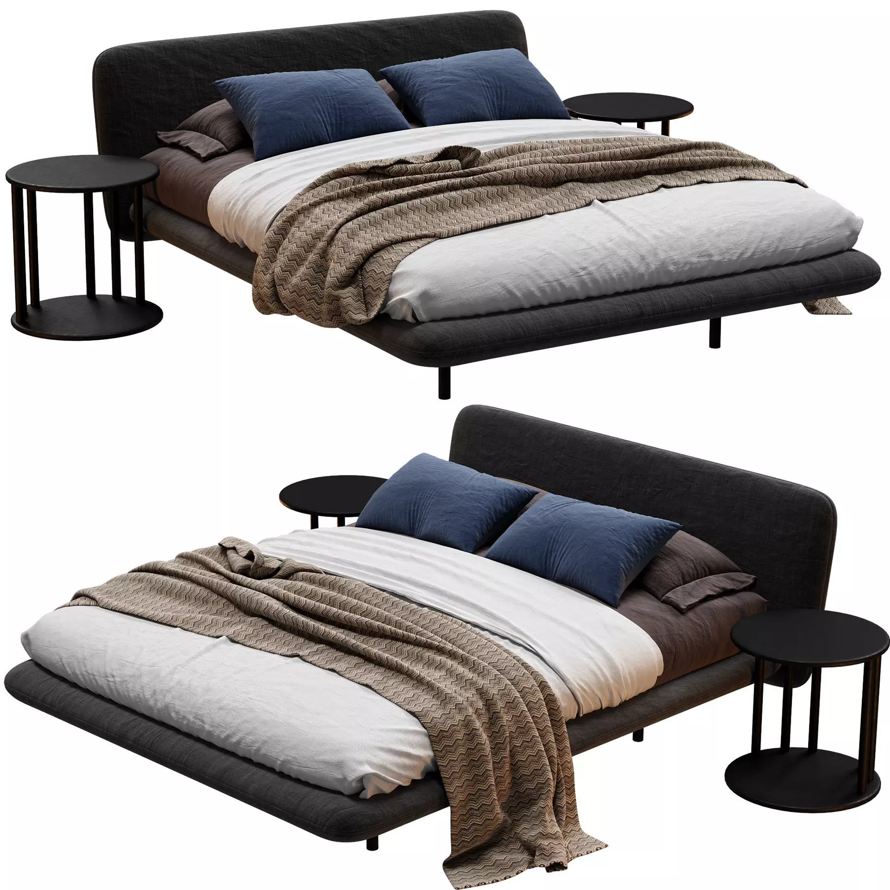 CLAP Double bed 3D model_0