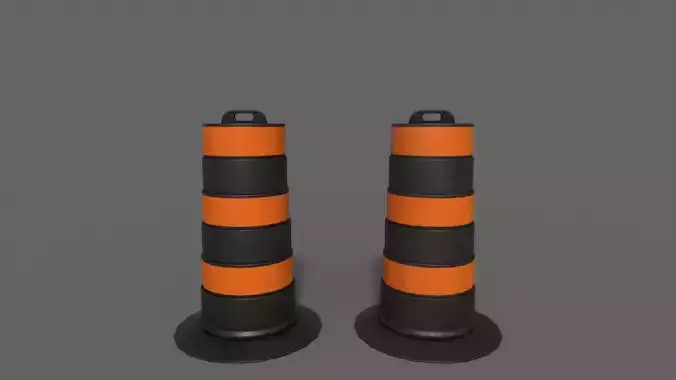 PBR Traffic Drum Barrel BlackOrange