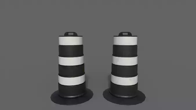 PBR Traffic Drum Barrel BlackWhite