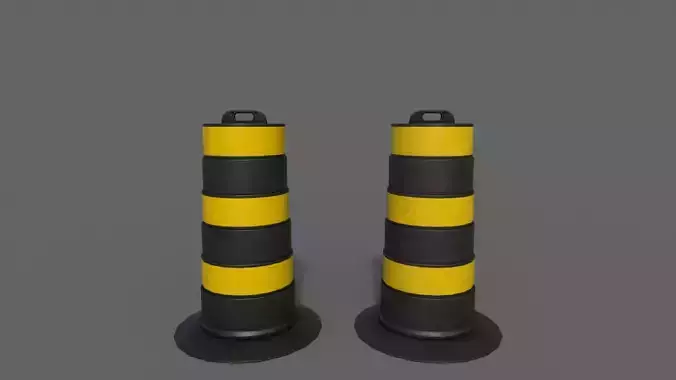 PBR Traffic Drum Barrel BlackYellow
