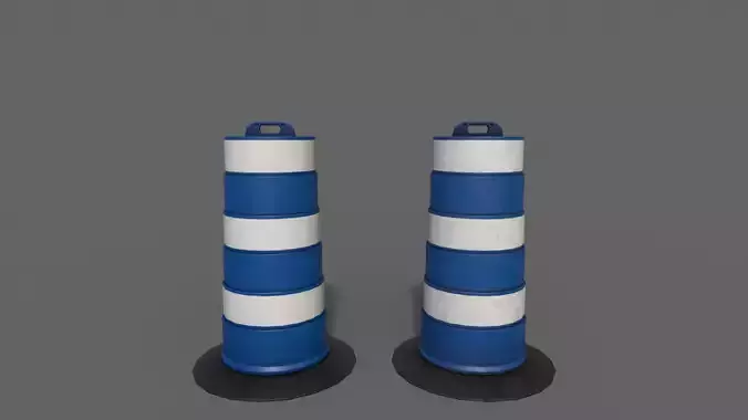 PBR Traffic Drum Barrel Blue