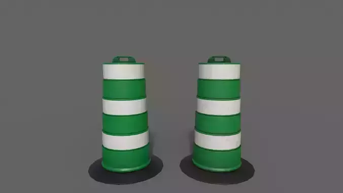PBR Traffic Drum Barrel Green