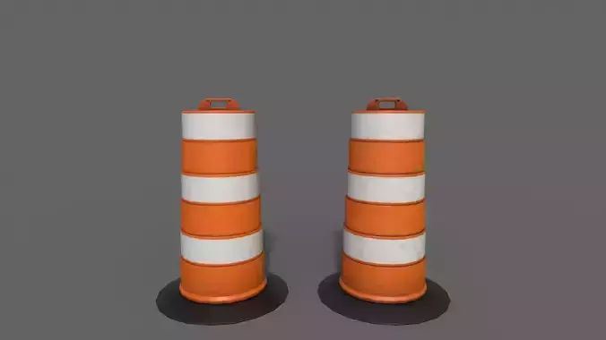 PBR Traffic Drum Barrel Orange