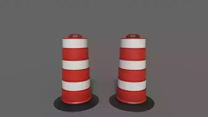 PBR Traffic Drum Barrel Red