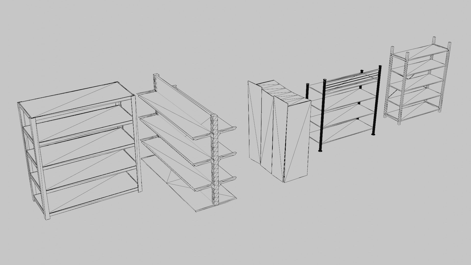 Storage racks Free low-poly 3D model_12