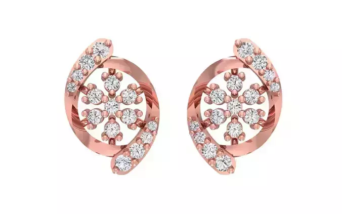 Women Stud Earrings 3dm STL OBJ FBX Renders Details