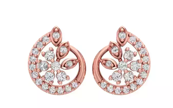 Women Stud Earrings 3dm STL OBJ FBX Renders Details