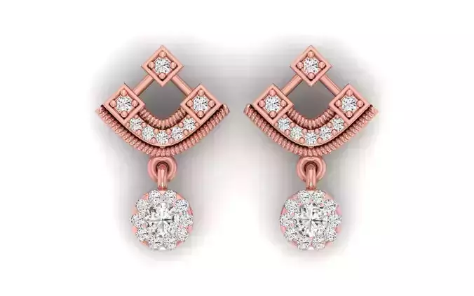 Women Drop Earrings 3dm STL OBJ FBX Renders Details