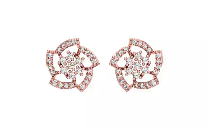 Women Star Stud Earrings 3dm STL OBJ FBX Renders Details