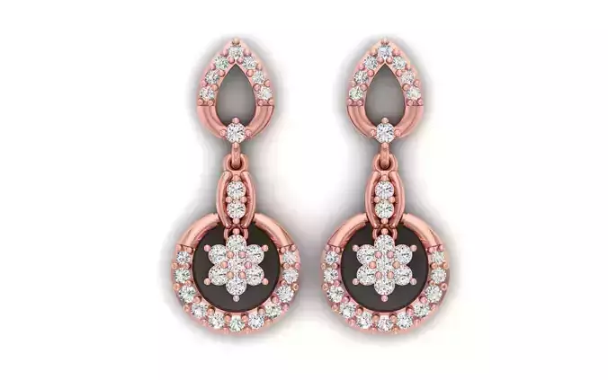 Women Drop  Earrings 3dm STL OBJ FBX Renders Details